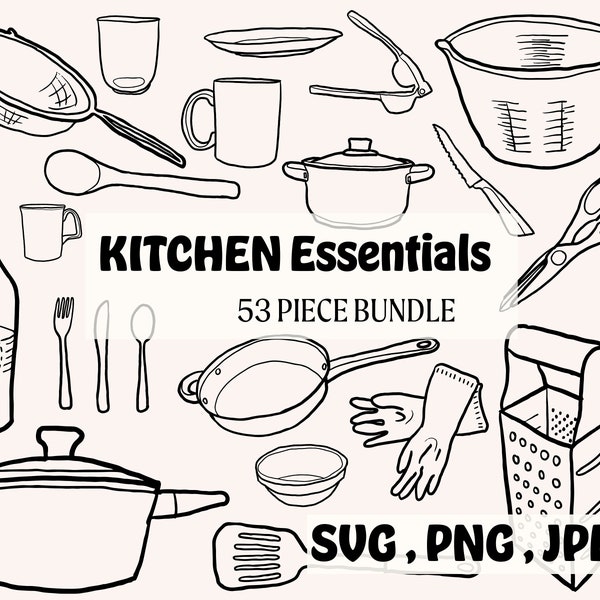 Kitchen Svg Bundle, Kitchen Cut File, Baking Svg, Cooking Svg, Farmhouse Kitchen Svg, Rustic Kitchen Sign, Kitchen Utensils, Cricut Files