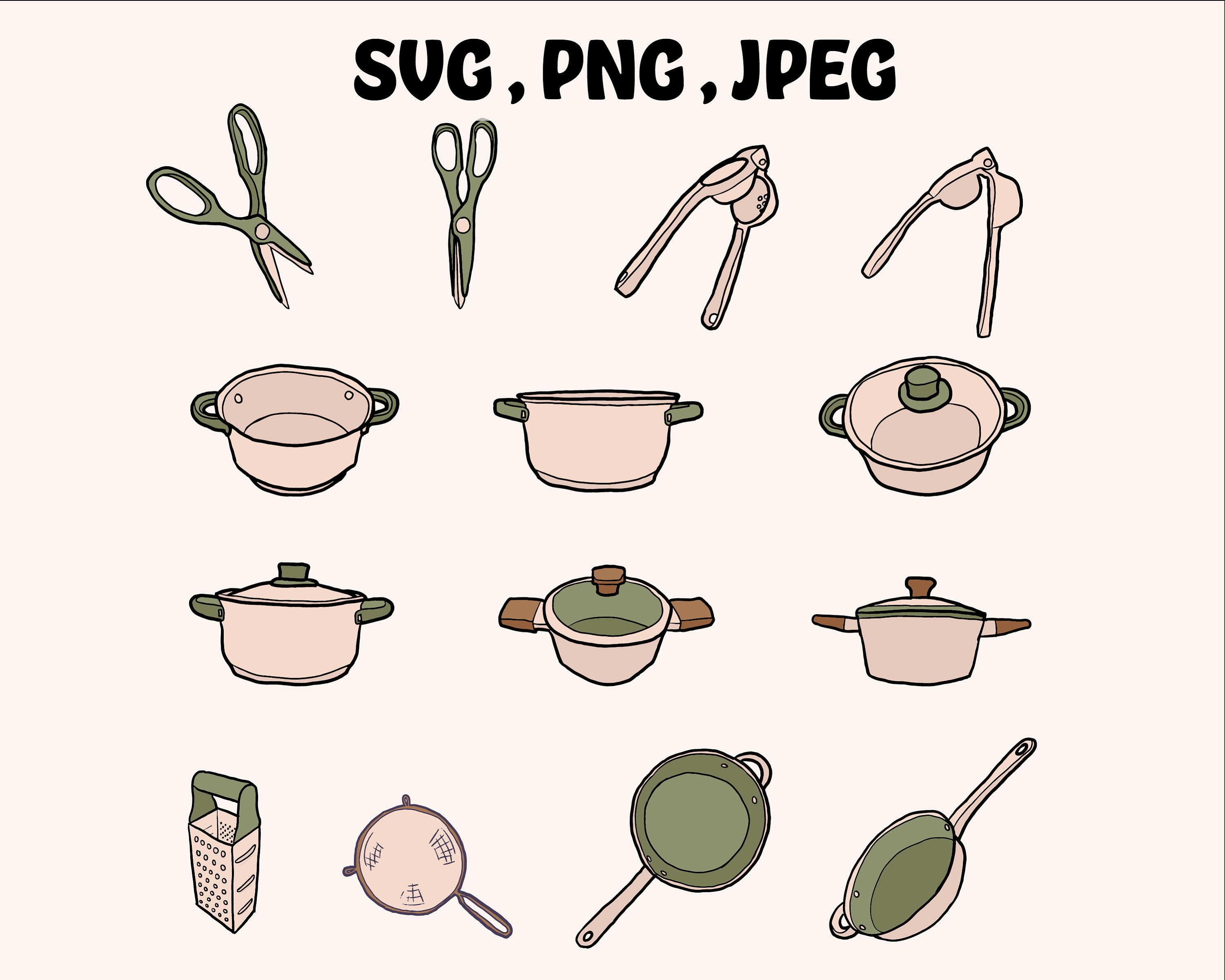 Kitchen Svg Bundle, Kitchen Cut File, Baking Svg, Cooking Svg
