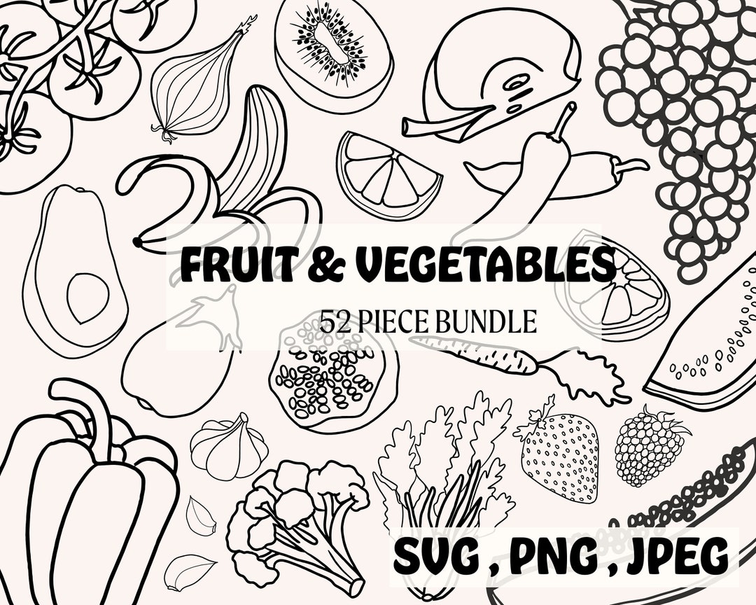 Fruit and Veg SVG Bundle Fruit Svg Tropical Fruit Svg Etsy