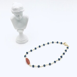 Rosary Chain Bracelet- Aventurine & Crystal
