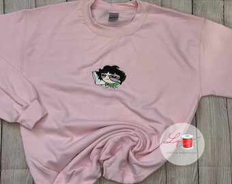 Buttercup Embroidered Sweater| Powerpuff girls T-shirt| Sleepy Buttercup Crewneck| Buttercup Crewneck|Embroidery t-shirt| Embroidered| Gift