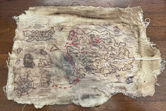 Real Pirate Treasure Map Realistic Rustic Pirate Treasure Map Prop Handmade & - Etsy