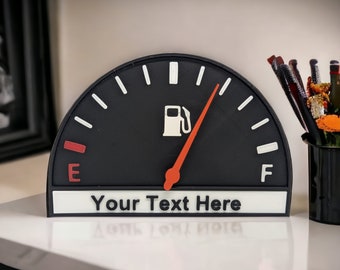 Customizable Fuel / Gas Gauge Sign With Moveable Needle