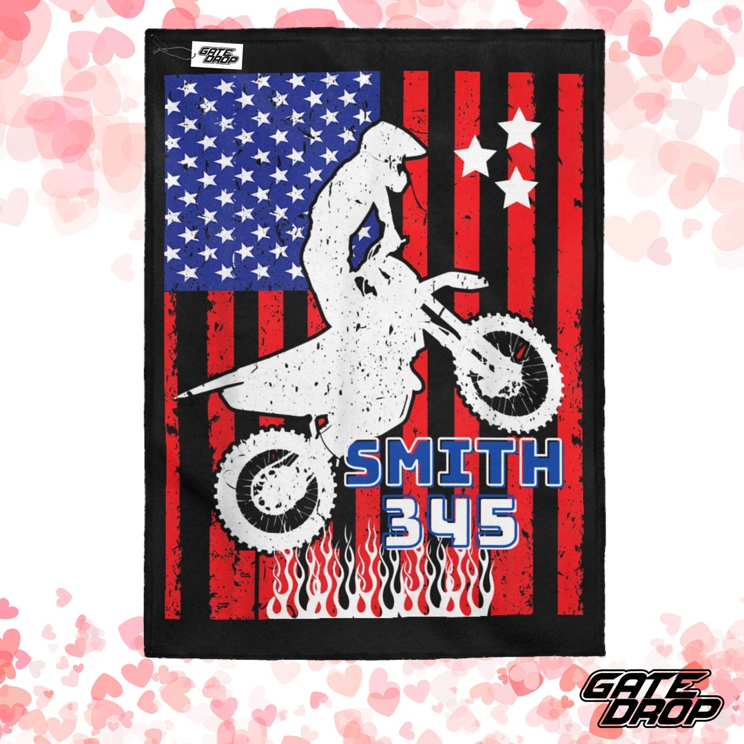 Customized Motocross Blanket Dirt Bike Racing Blanket Gift Personalized
