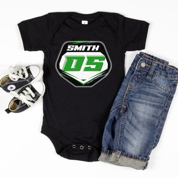 Motocross Personalized Onesies® brand by Gerber | Motocross Organic baby bodysuit | Dirt bike Motocross baby shower gift |