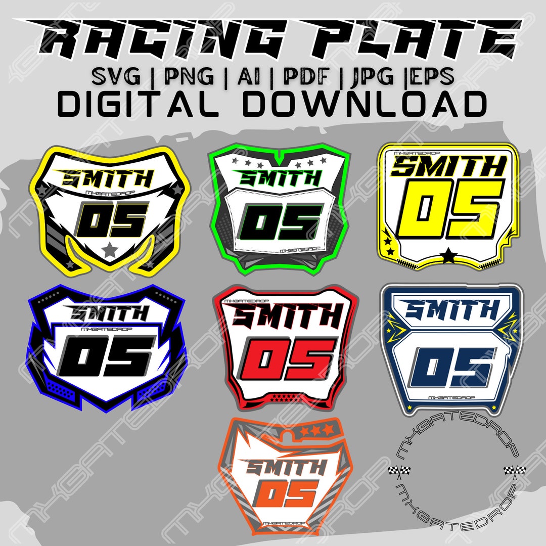 Motocross Dirt Bike Racing Plate Retro Name And Number Motocross Plate motocross-dirt-bike-racing-plate-retro-name-and-number-motocross-plate