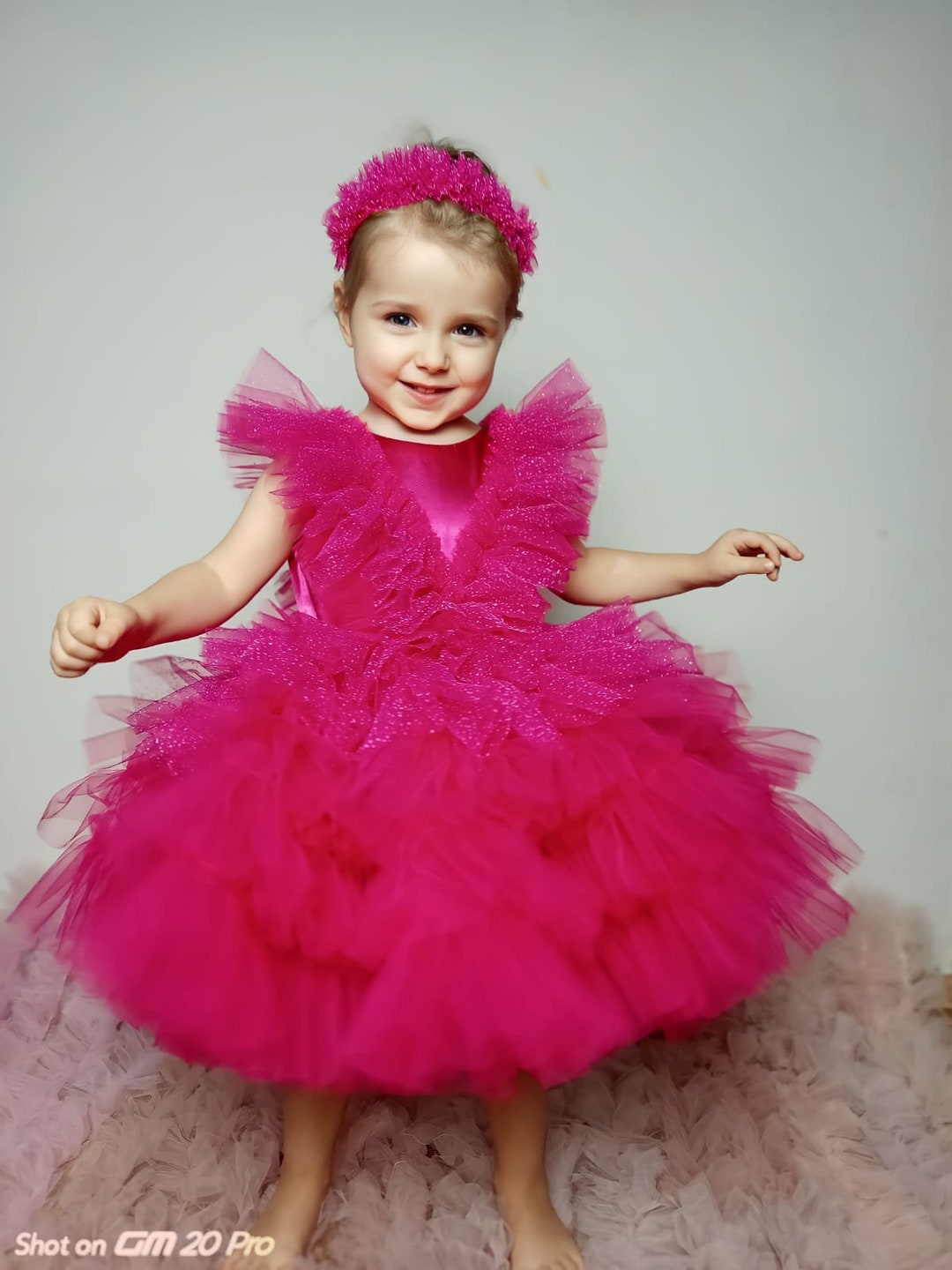 Fuchsia Flower Girl Dress, Birthday Dress for Girls, Mom and Daughter ...