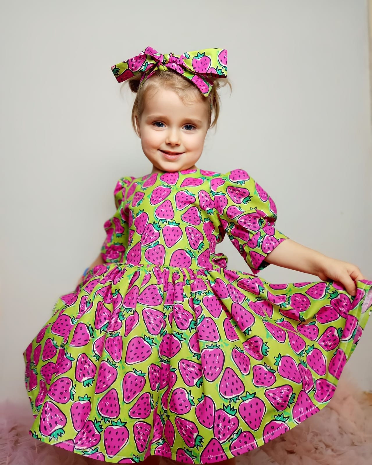 Little girl strawberry dress best sale