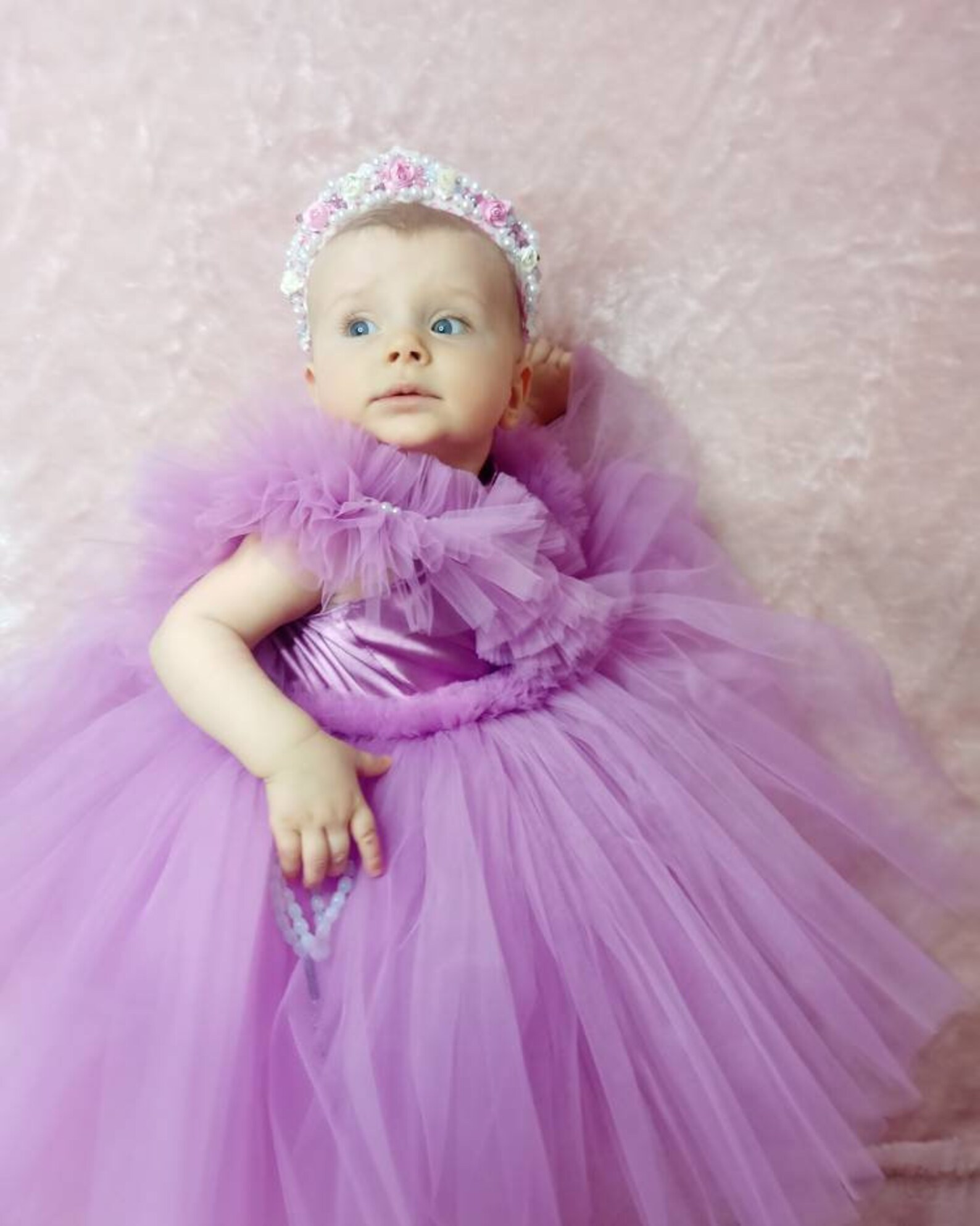 Baby Tulle Dress Baby Shower Gift 1st Birthday Party 3 Pcs Etsy