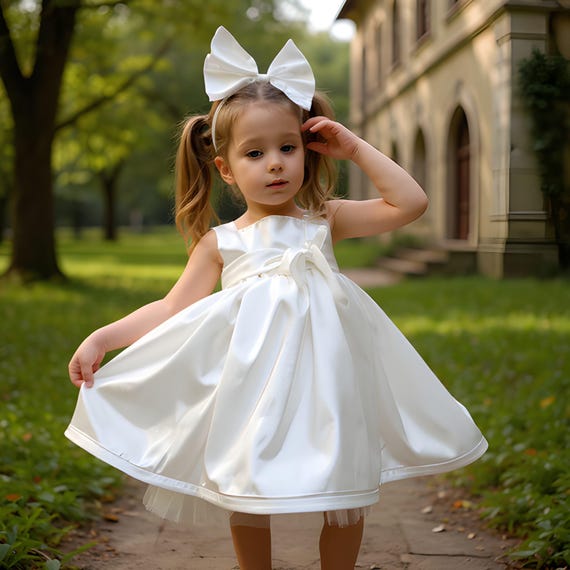 open lace back dress Pearls girl dress, Party toddler girl dress, Tulle flower girl dress, –  Colibri Fashion Studio