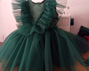 green emerald velvet dress Emerald Green Solid Tiered Long Sleeve Dress