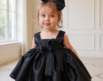 blue dress for baby girl Satin Cowl Neck Slip Midi Dress Black main image 1