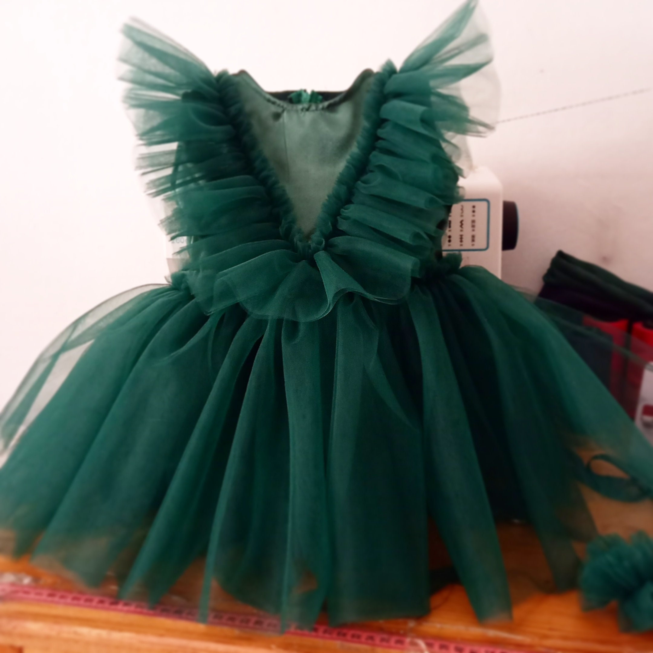 Toddler Party Wear Baby Girl Emerald Green Dress Emerald Green Tulle Dress  Flower Girl Dress Satin Dress Baby Girls Dresses Toddler Girl Birthday Gown  Dress Occasion Tutu Party Dress