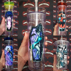 Horror Cold Cup / Spooky Cups / Halloween Cup / Skinny Tumbler / Insulated Tumbler