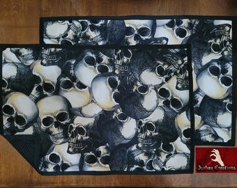 Skull Placemats / Table Mats / Dinning Decor / Set Of 2 Placemats / Halloween Home Decor