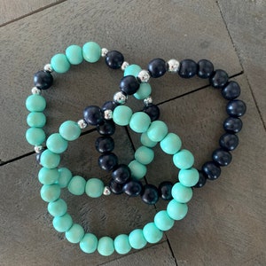 Wooden Beaded Bracelet Stack/Stacking Bracelet/Boho Bracelet/Stretchy Bracelet/Bracelet Stack/Chunky Bracelet