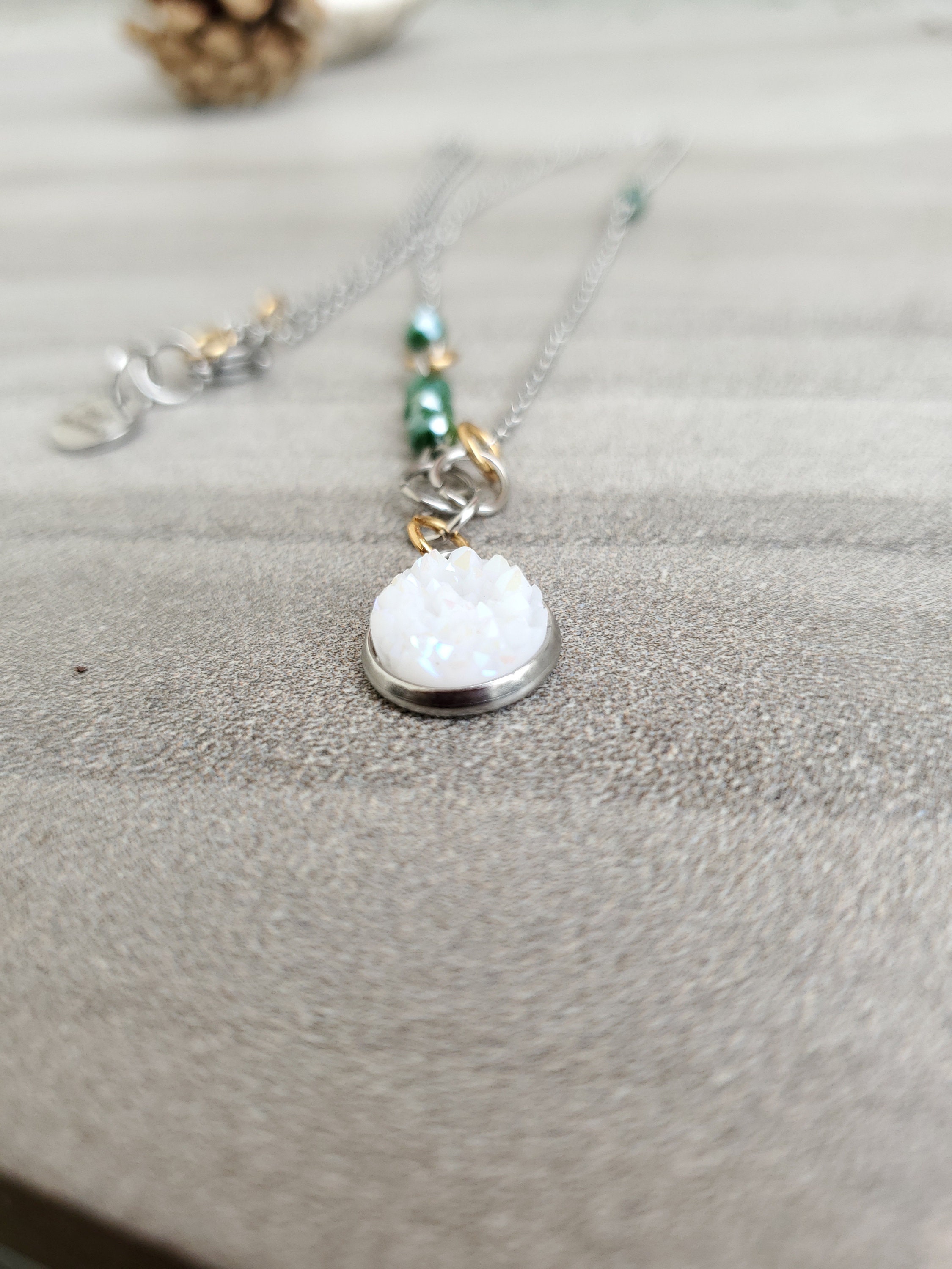 Crystal Ice Necklace Etsy