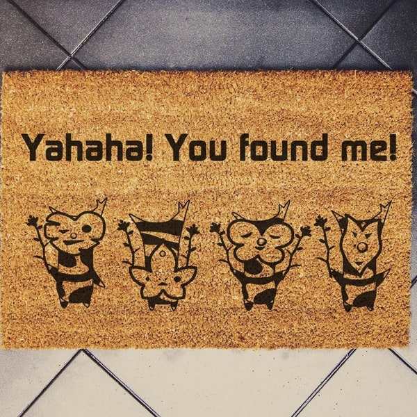 Yahaha You've Found Me Korok Seed Doormat, Custom Legend Of Zelda Creature Mat, Zelda Lover Custom Rug, Nintendo Game Gift For Him,