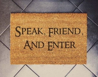 Speak Friend and Enter LOTR inspired Doormat, Yeezys, Shoes Doormat, Funny Doormat, Funny Door Mat, Birthday Gift, Kanye West, Wedding Gift,
