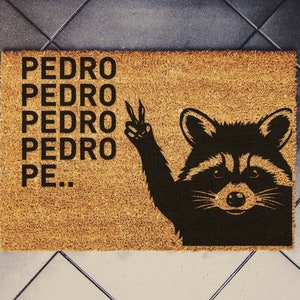 Meet Pedro the Dancing Raccoon Door Mat 60cm x 40cm welcome mat Pedro Pedro image 1