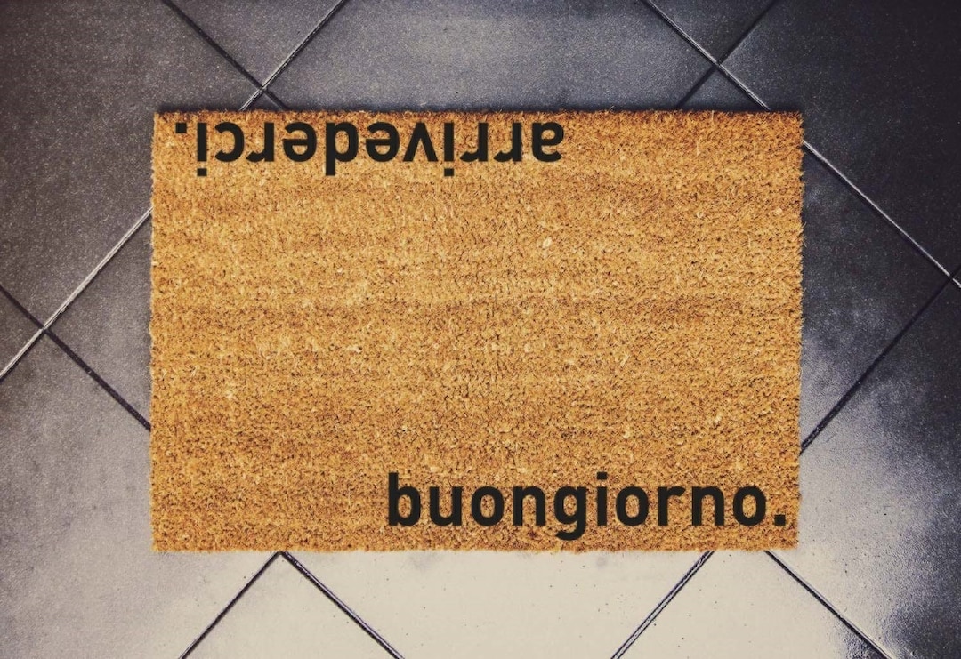 Arrivederci, Buongiorno Italian Doormat 60x40cm Ciao Shoes Doormat, Funny Doormat, Funny Door