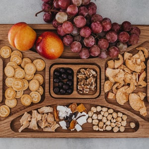 OAK XXL snack plate for cold meats and snacks || Charcuterie Board Personalized, Wedding Gift, Snack Tray with Handle, Family Name