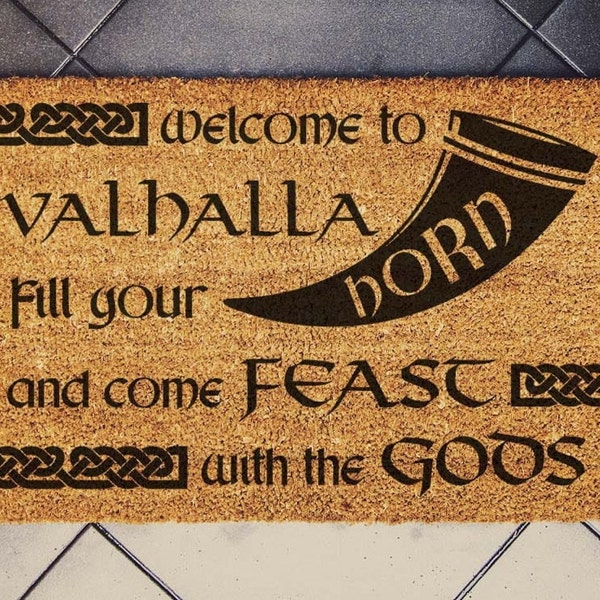 Welcome to Valhalla doormat Viking Doormat, Doormat, Funny Doormat, Funny Door Mat, Birthday Gift, Wedding Gift,