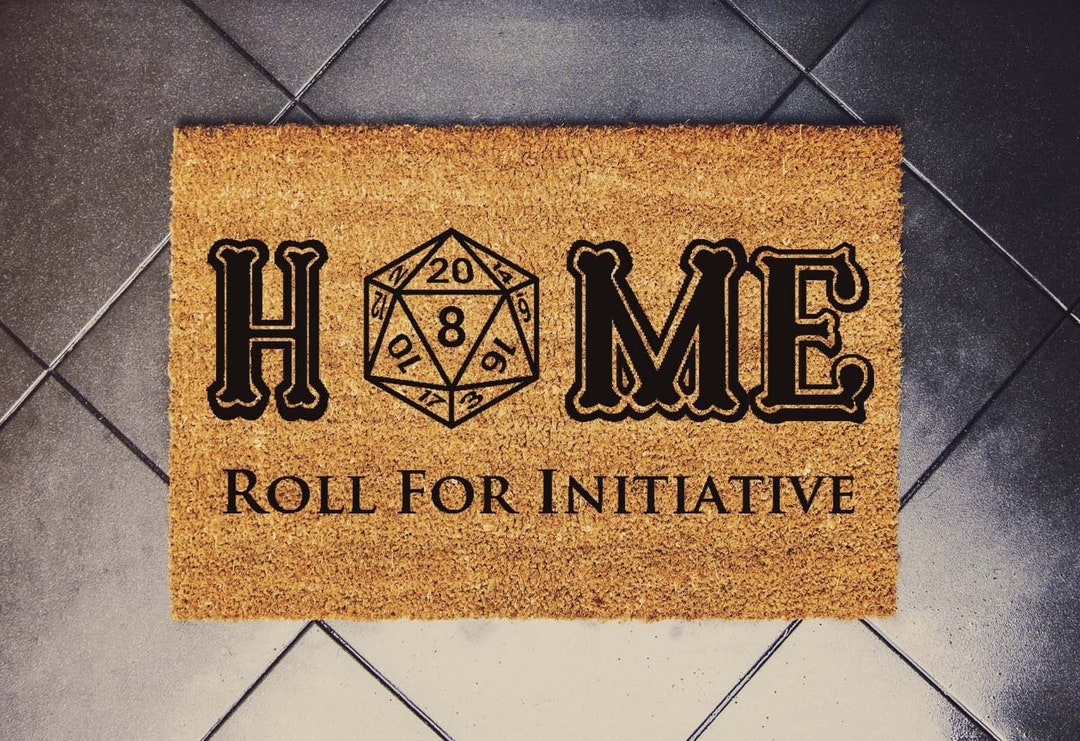 Dungeons Dragons Door Mat Roll for Initiative Doormat D20 Etsy