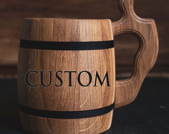 40 pcs Beautiful Custom Oak Wooden Beer Mug Wooden beer mug Tolkien 22OZ/ 0.6L