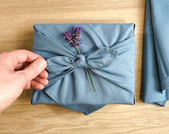 100% sustainable organic cotton gift towels, eco-friendly reusable fabric gift wrap known as furoshiki