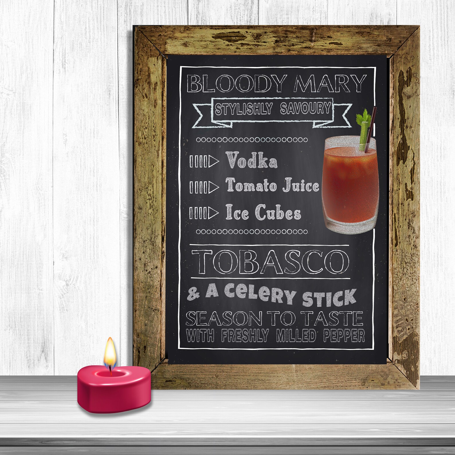 Bloody Mary Print Chalkboard Sign Instant Download Printable Etsy