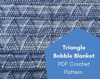 PDF Crochet Pattern - Triangle Bobble Blanket - Beginner Crochet Blanket Pattern - Geometric Blanket Pattern