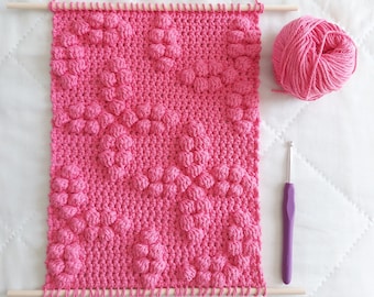 Petals in Pink Crochet Wall Hanging -Spring Home Decor - Floral Wall Hanging - Crochet Home Decor - Spring Wall Hanging
