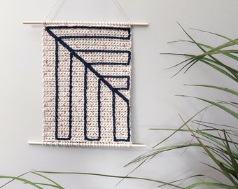 Geometric Leaf Wall Hanging - Crochet Wall Hanging - Simple Home Decor