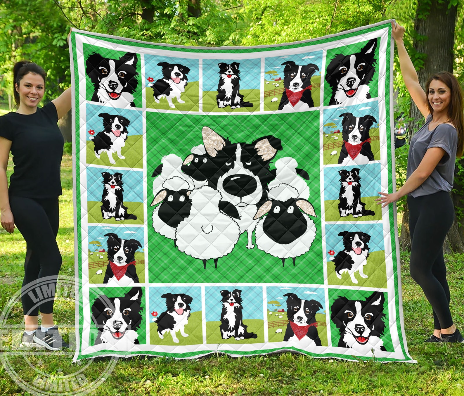 Border collie dog Quilt Blanket animal quilt Premium Quilt Etsy