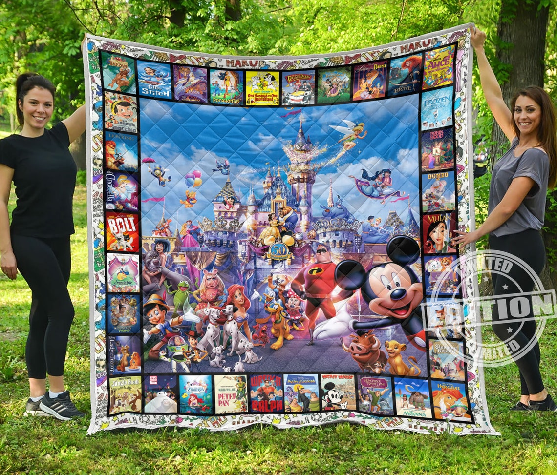 Disney Poster Quilt blanket quilt custom Premium Quilt Etsy