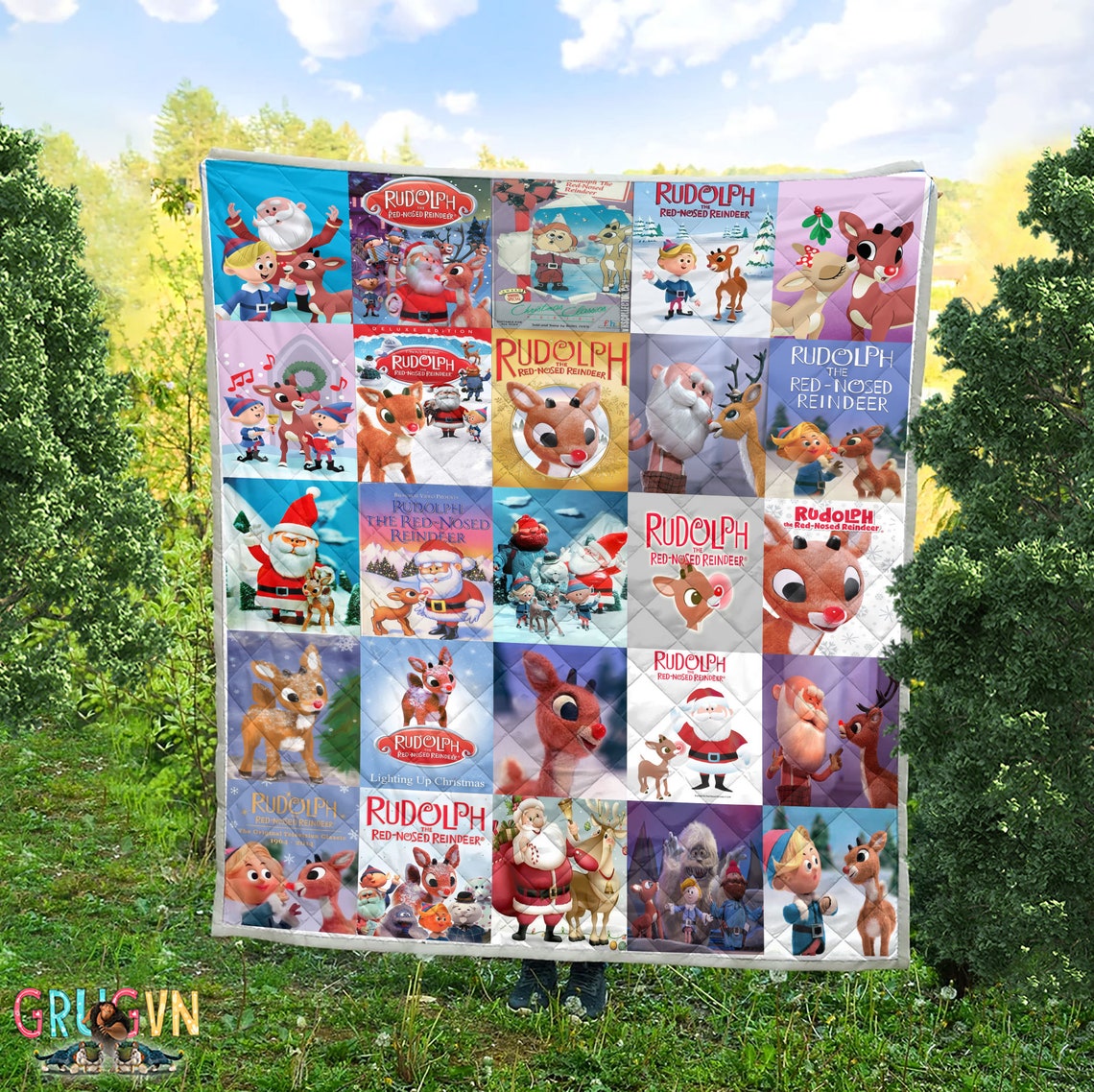 Rudolph the Red Nosed Reindeer Quilt Blanket quilt custom Etsy