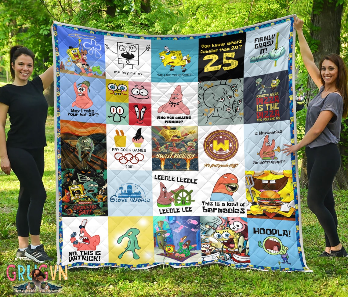 Disney Spongebob Quilt blanket quilt custom Premium Quilt Etsy
