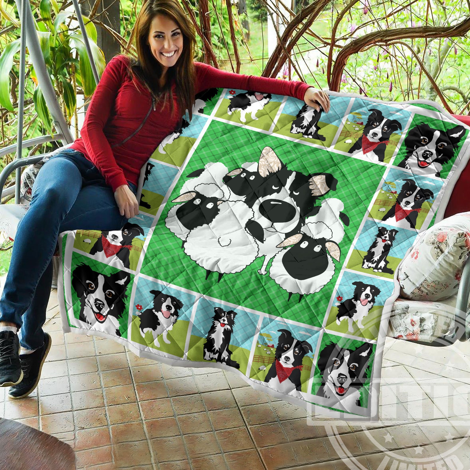 Border collie dog Quilt Blanket animal quilt Premium Quilt Etsy