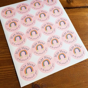 Adesivi Rainbow Proud of you - Adesivi personalizzati per elogi agli insegnanti