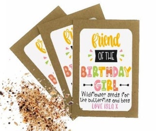 Personalised Birthday Seed Packets Envelopes with Seeds | Party Favour | Birthday Girl | Party Gift Bag| Birthday Thank You | Eco Friendly