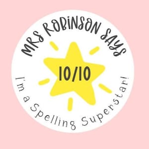 x35 パーソナライズされた Well Done Spelling 教師ステッカー - 教師へのご褒美、カスタムステッカー、英語スペリングのスーパースター!