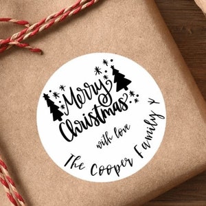 Adesivi personalizzati per le etichette regalo di Buon Natale, etichette regalo personalizzate, etichette per involucri natalizi, adesivi natalizi per famiglie