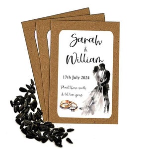 Personalised Wedding Favours Seed Packets Envelopes with Seeds | Party Favour | Sunflower Seeds | Wedding Gift |  Thank you Table Gift Bag