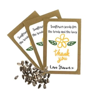 Personalised Thank You Seed Packets Envelopes | Sunflower Seeds | Thank You Cards Favour | Thank You Gift | Birthday Thank You Eco Friendly