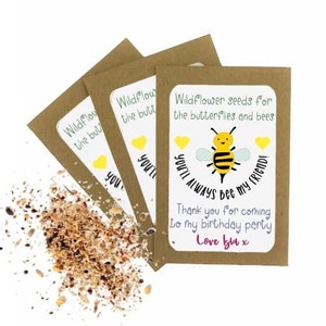 Personalised Birthday party Bag Seed Packets Envelopes with Seeds | Party Favour | Friends Gift | Birthday Thank You | Eco Friendly