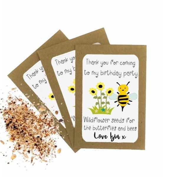 Personalised Birthday Seed Packets Envelopes with Seeds | Kids Party Favour | Kids Party Bags Gift | Birthday Thank You Gifts | Eco Friendly