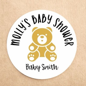 x35 Personalised Baby Shower Stickers | New Baby Stickers | Baby Shower Favours |  Baby Shower Party Bag Stickers |  Sweet Cone Stickers!
