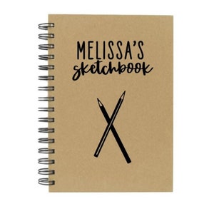 Personalised Engraved Board A4 A5 Plain Paper Sketchbook, Sketch Book,  Doodles, Drawing, Art Pad 