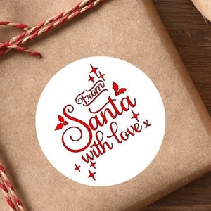 Santa Claus Christmas Gift Tag Stickers, Custom Present Labels, Christmas wrapping labels, Christmas Stickers